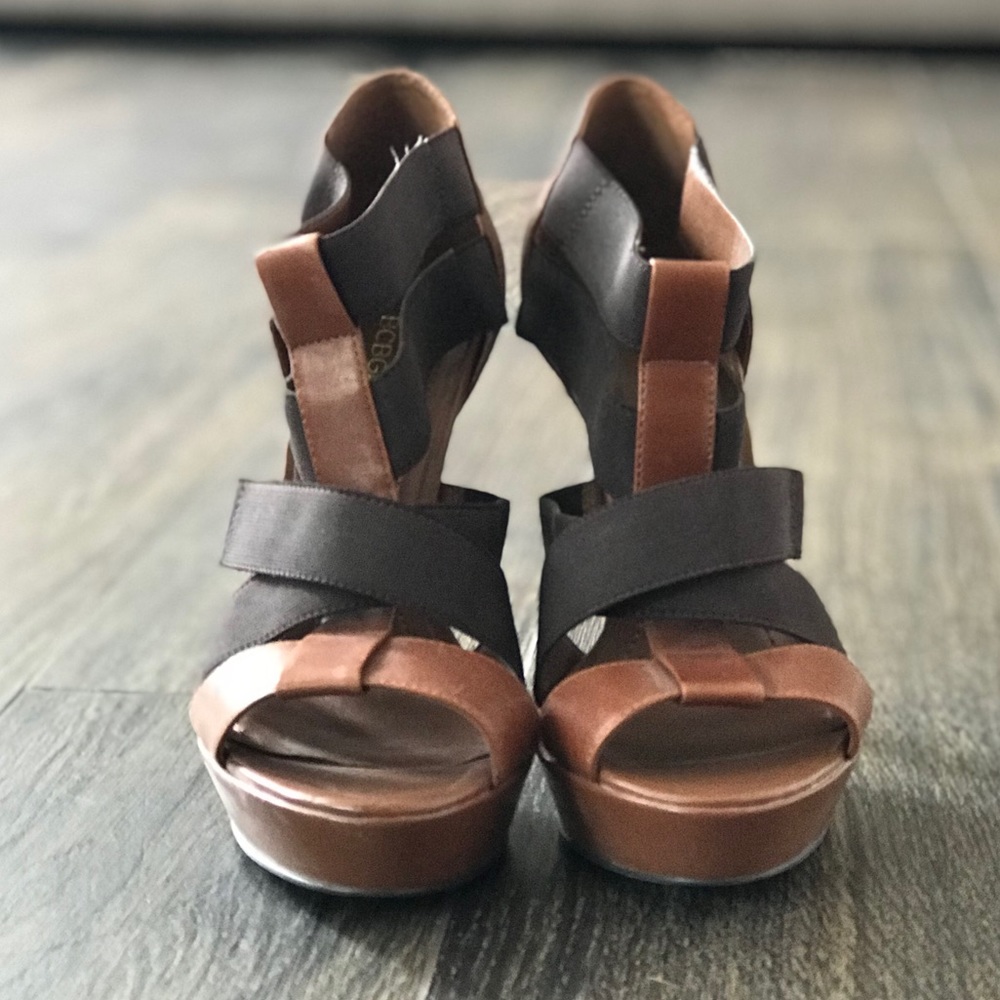 BCBGeneration Brown Strappy Heels - Picture 2 of 8